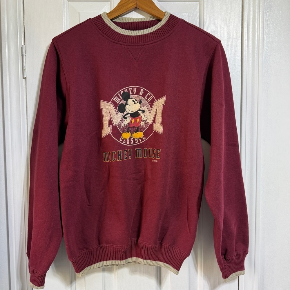 Vintage 90’s Disney Mickey Mouse burgundy sweatshirt men’s women’s size small